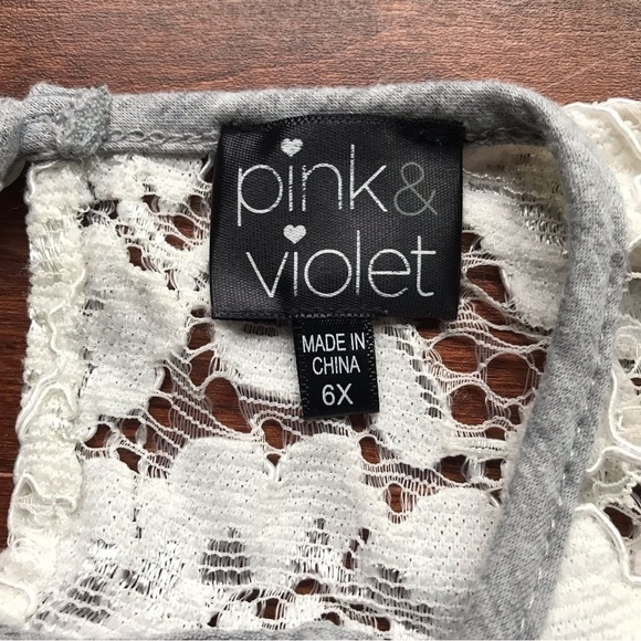 Pink & Violet Lace and Jersey Knit Dress, Size 6X - Picture 12 of 12